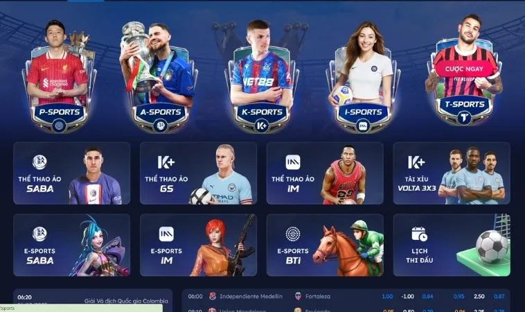 Sảnh thể thao ANO88 thiết kế giao diện đẹp, chuyên nghiệp